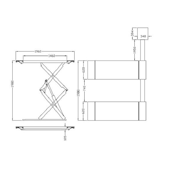 Fasep Doppelscherenhebebühne UFZ26 3500 Kg P311.001